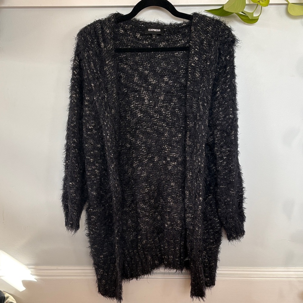 Express Navy Fuzzy Women's Cardigan